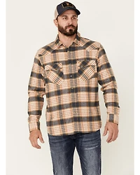 Pendleton Men's Ivory Wyatt Small Plaid Long Sleeve Snap Western Shirt