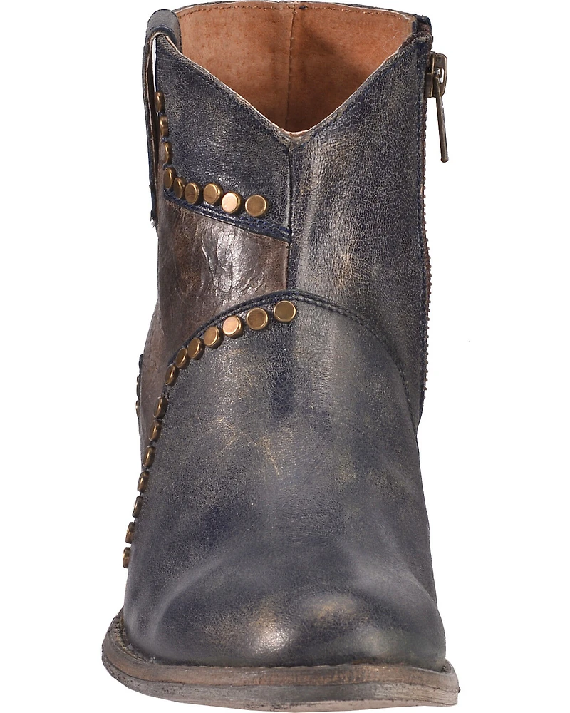 Circle G Women's Studded Star Inlay Booties - Round Toe