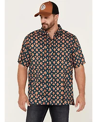 Gibson Men's Honky Tonk Southwestern Print Short Sleeve Button-Down Western Shirt