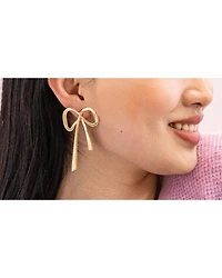 Ink + Alloy Women's Katie Large Ribbon Bow Earrings