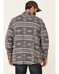 Rock & Roll Denim Men's Southwestern Jacquard Print Long Sleeve Button Down Shirt Jacket
