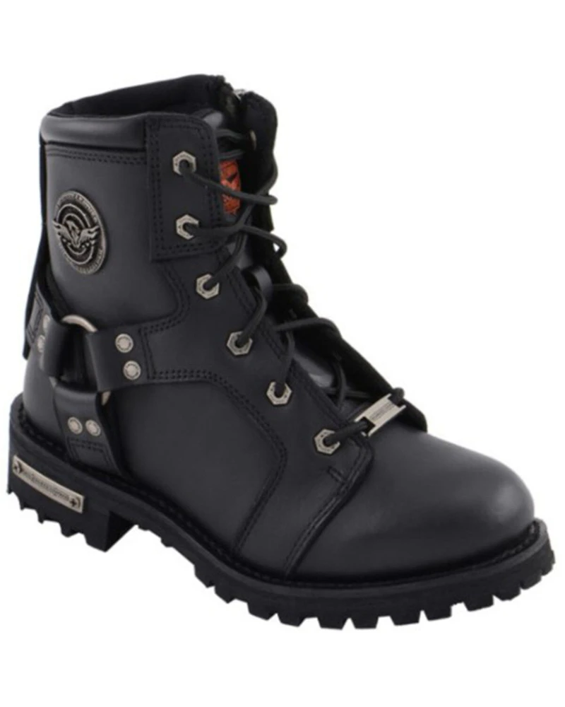 Milwaukee Leather Women's Harness Moto Boots - Soft Toe