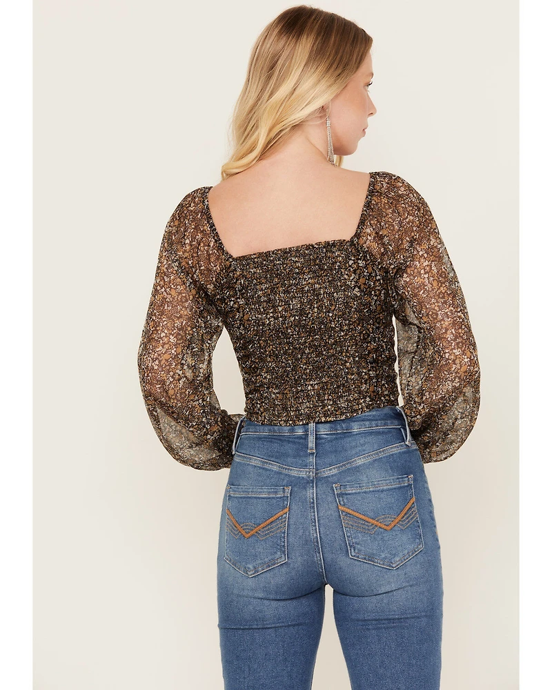 Idyllwind Women's Floral Ditsy Print Long Sleeve Top