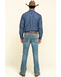 RANK 45® Men's Scoreline Wash Trigger Slim Bootcut 4-Way Performance Stretch Denim Jeans