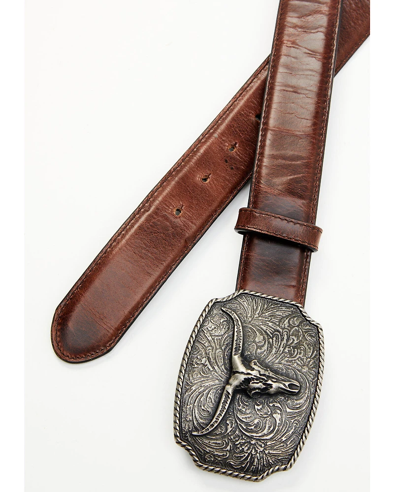 Cody James Men's Longhorn Scroll Buckle Belt