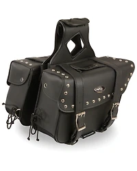 Milwaukee Leather Medium Zip-Off Slanted Throw Over Studded Saddle Bag