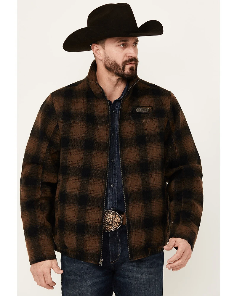 Cinch Men's Plaid Print Concealed Carry Zip Jacket