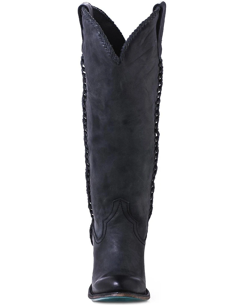 Lane Women's Plain Jane Distressed Round Toe Western Boots