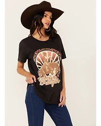 Wrangler Women's Boot Barn Exclusive Cowboy Logo Boyfriend Fit Short Sleeve Graphic Tee