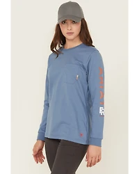 Ariat Women's FR Stretch Logo Long Sleeve Work Tee