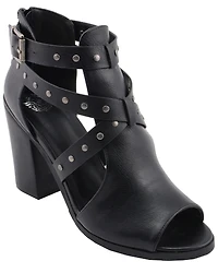 Milwaukee Performance Women's Platform Heel Studded Strap Sandals