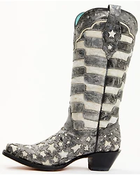 Corral Women's Stars and Stripes Blacklight Western Boots - Snip Toe