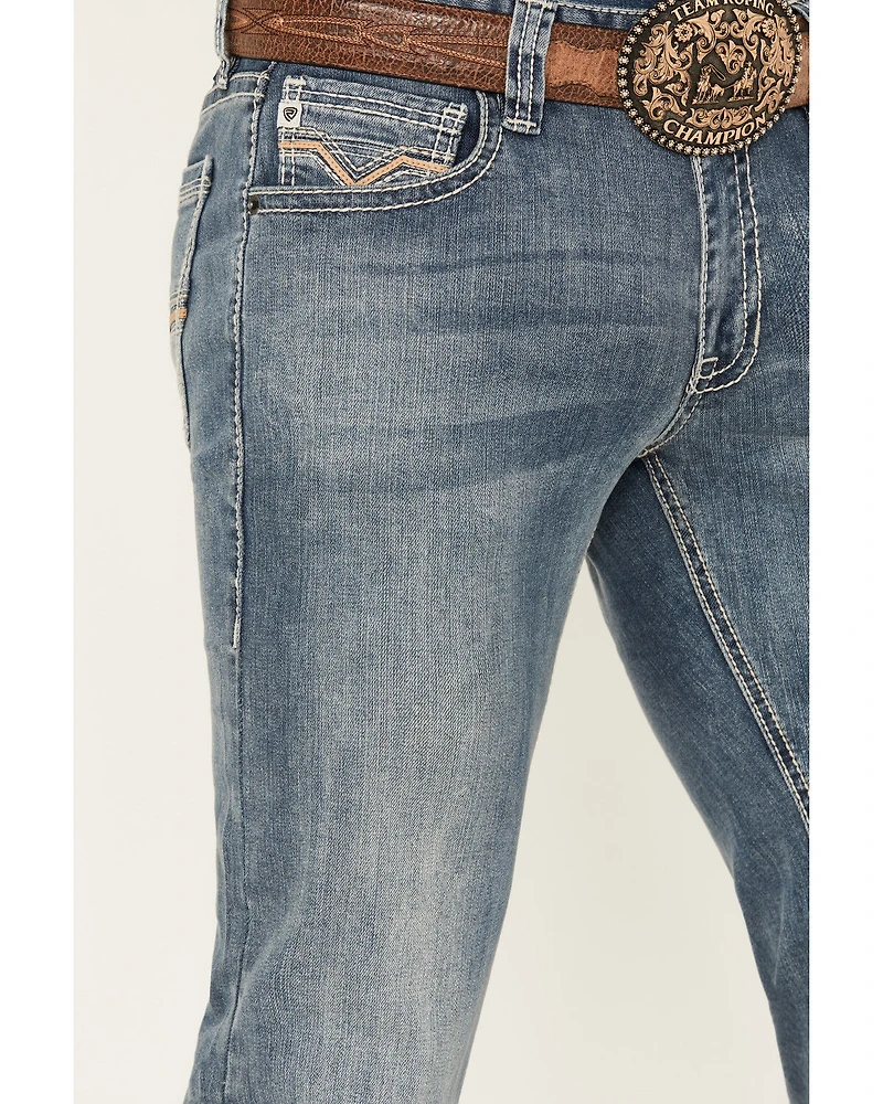 Rock & Roll Denim Men's Medium Wash Revolver Reflex Slim Straight Stretch Jeans