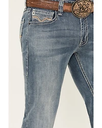 Rock & Roll Denim Men's Medium Wash Revolver Reflex Slim Straight Stretch Jeans