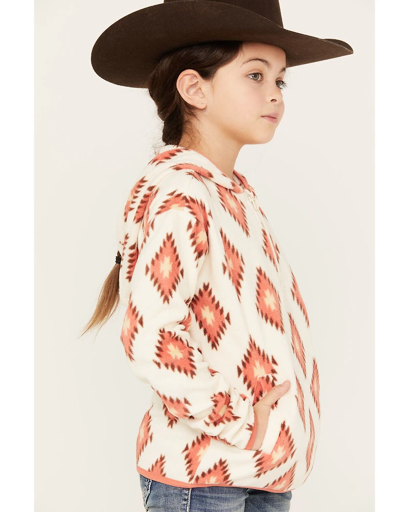 Shyanne Girls' Southwestern Printed Polar Fleece Hooded Pullover