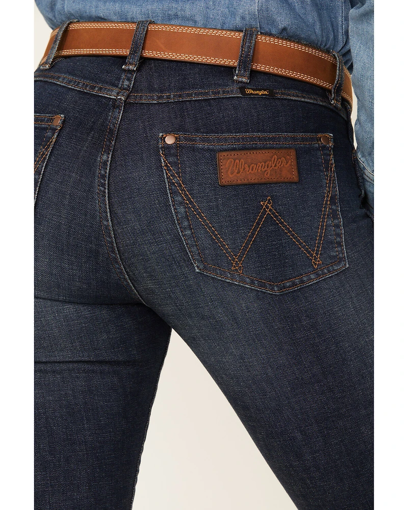Wrangler Retro Women's Dark Wash High Rise Slim Stretch Bootcut Jeans