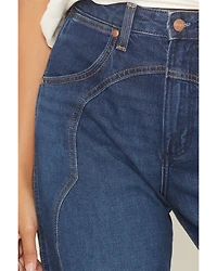 Wrangler Women's Rustlers Retreat Dark Wash High Rise Sleek Barrel Denim Jeans