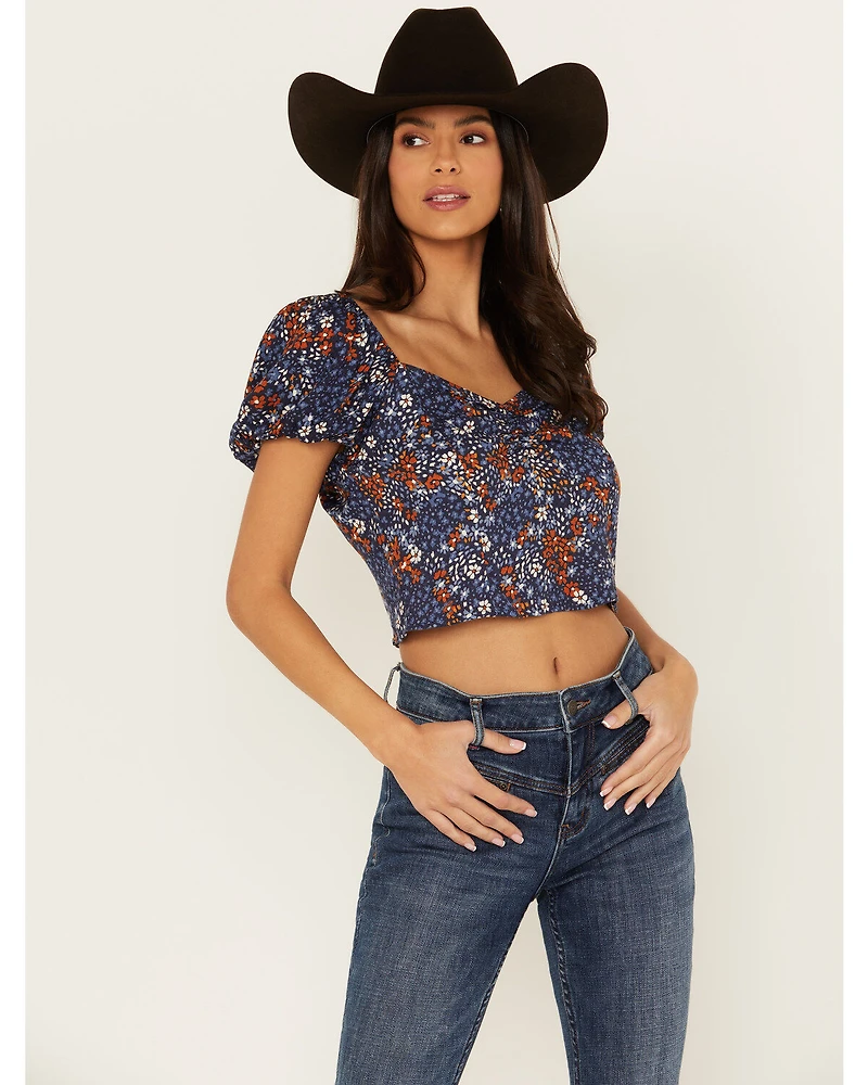 Idyllwind Women's Deerbrok Ditsy Print Puff Sleeve Top