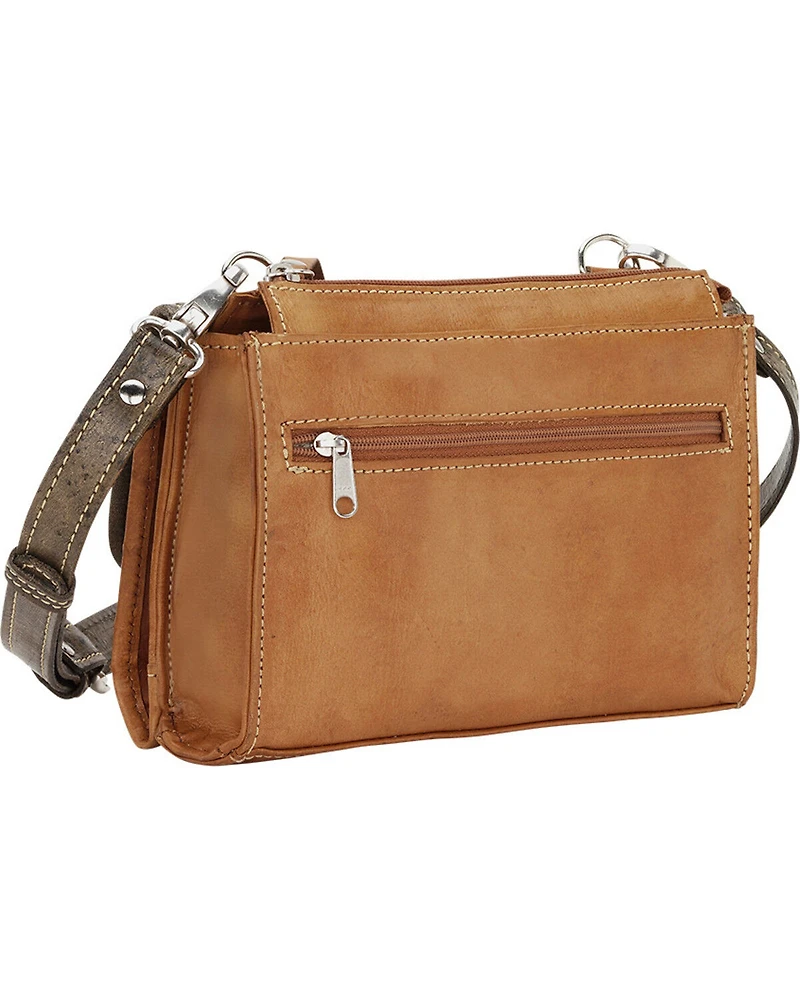 American West Tan Desert Wildflower Small Crossbody Bag/Wallet