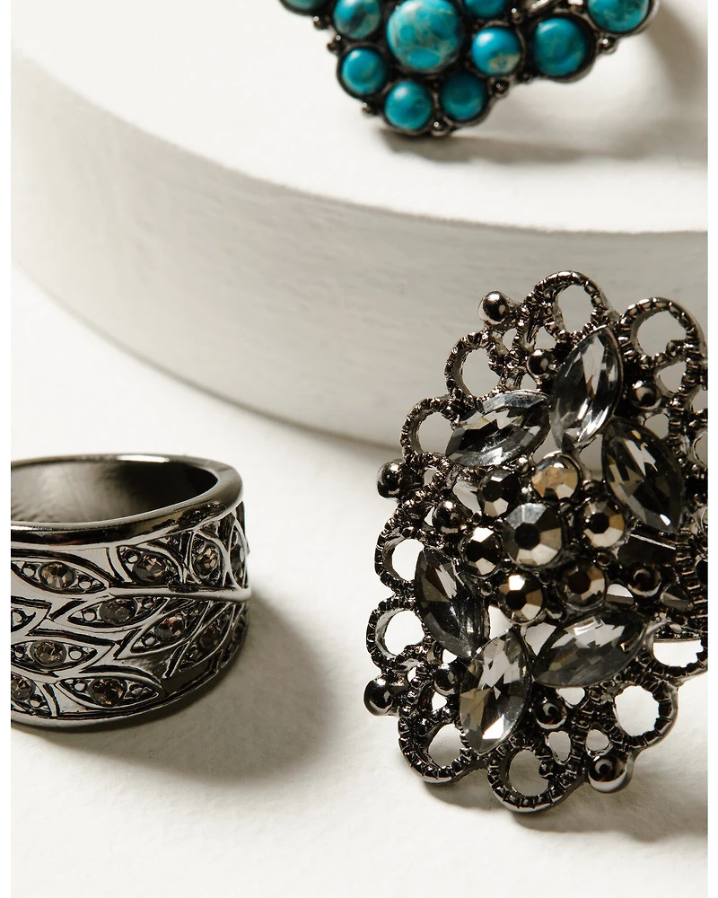 Shyanne Women's Enchanted Forest 3-Piece Statement Ring Set