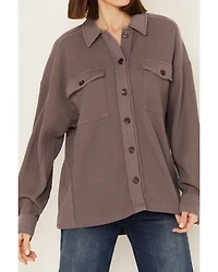Cleo + Wolf Women's Oversized Knit Button Up Shirt