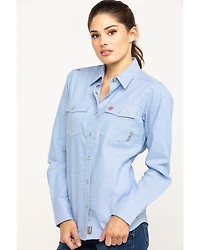 Ariat Women's FR Solid DuraStretch Long Sleeve Snap Work Shirt