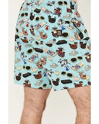 Cinch Men's Pool Party Print Stretch Board Shorts
