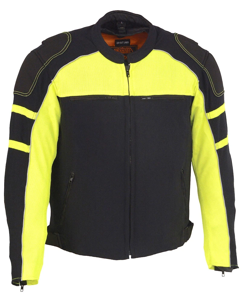 Milwaukee Leather Men's Mesh Racing Jacket with Removable Rain Liner - 3X