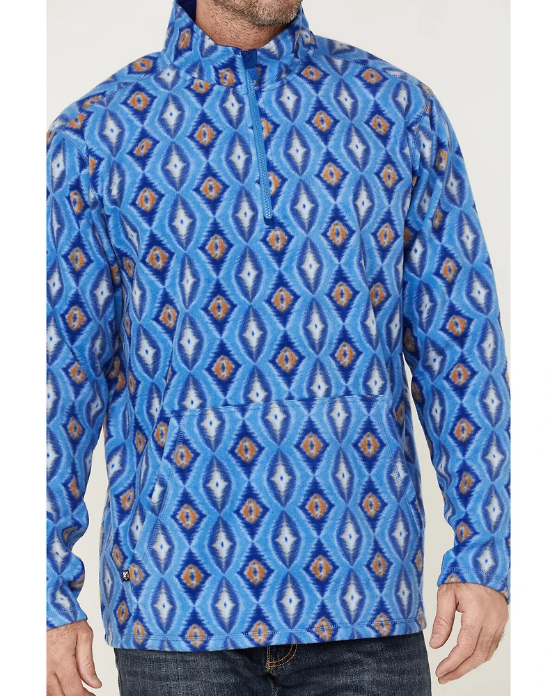 RANK 45® Men's Shadow Southwestern Print 1/4 Zip-Front Fleece Pullover