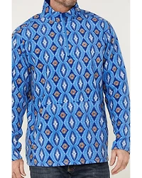 RANK 45® Men's Shadow Southwestern Print 1/4 Zip-Front Fleece Pullover