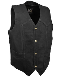 Milwaukee Leather Men's Classic Snap Front Denim Biker Vest