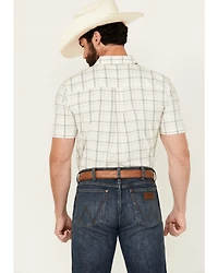 Cody James Men's Open Field Plaid Print Short Sleeve Button-Down Stretch Western Shirt