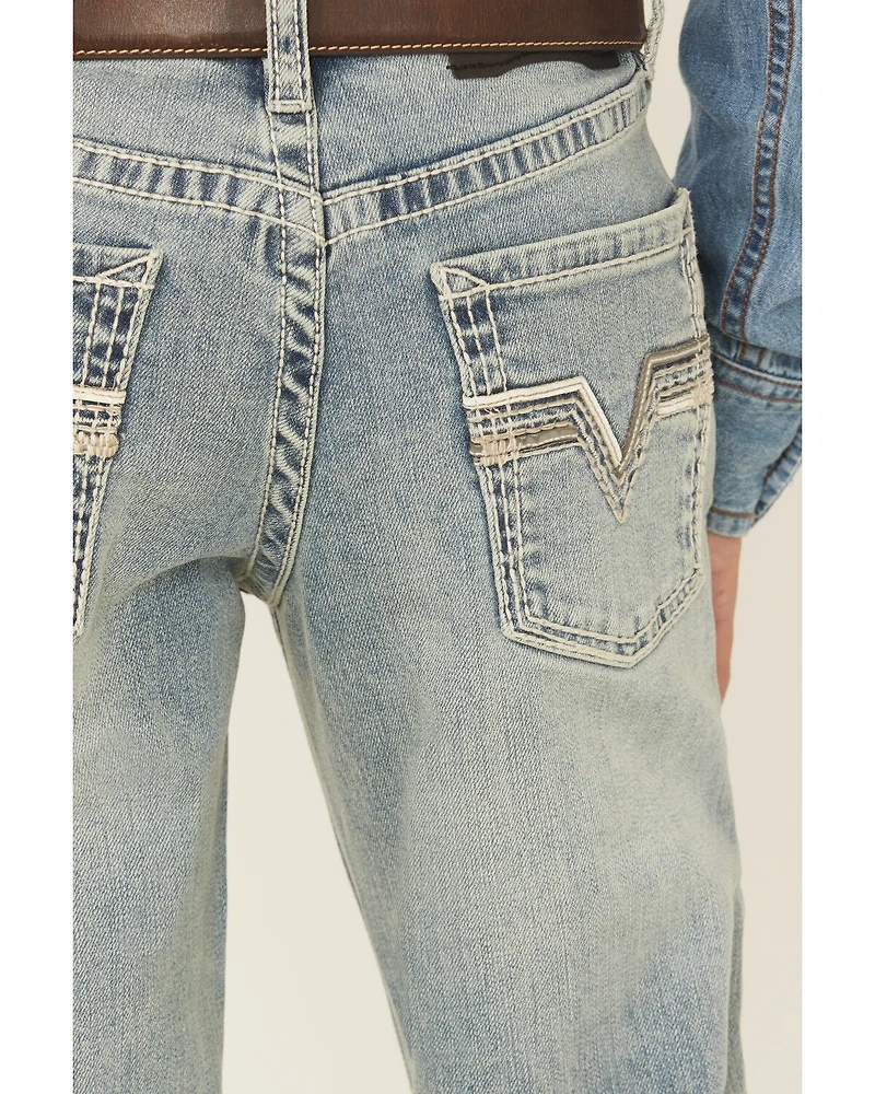 Rock & Roll Denim Boys' Light Wash Bootcut Stretch Jeans