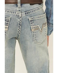 Rock & Roll Denim Boys' Light Wash Bootcut Stretch Jeans