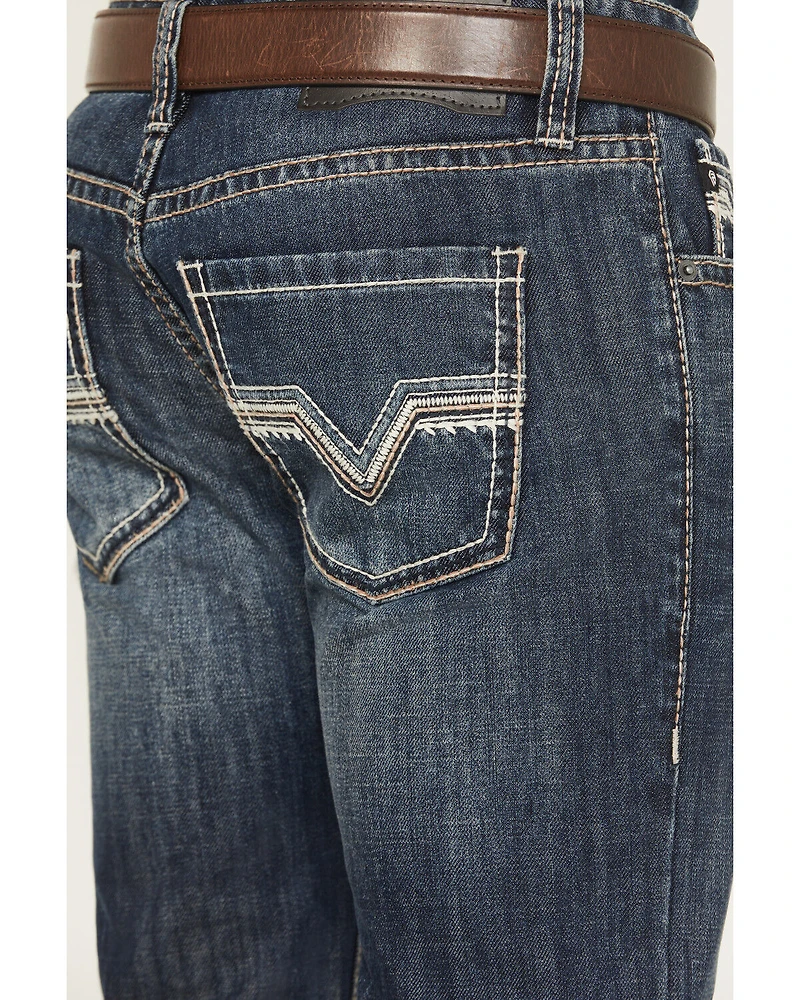 Rock & Roll Denim Men's Pistol Dark Wash Stackable Bootcut Rigid Jeans