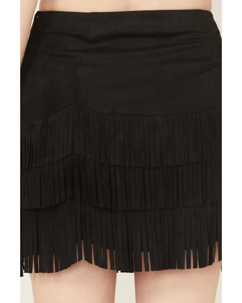 Idyllwind Women's Lindale Faux Suede Fringe Mini Skirt