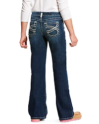 Ariat Girls' Dark Wash Entwined Dresden Stretch Slim Bootcut Jeans