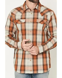Moonshine Spirit Men's Rusty Nail Plaid Print Long Sleeve Snap Western Shirt