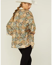 By Together Women's Long Sleeve Sequin Cardigan