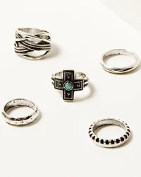 Shyanne Women's Southwestern Antique Cross Ring Set