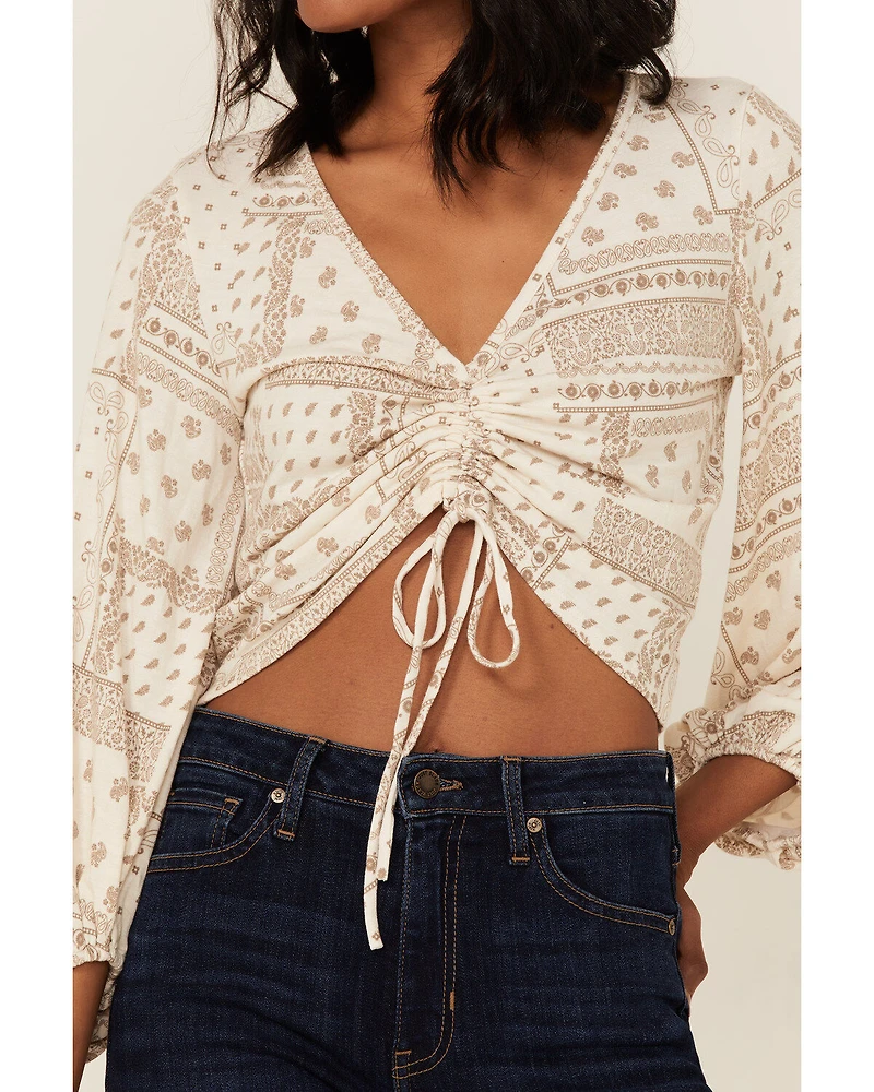 Saints & Hearts Bandana Print Crop Top