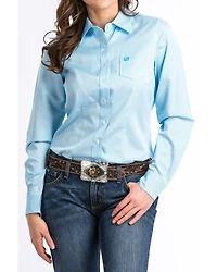Cinch Women's Light Blue Stripe Long Sleeve Button Down Western Core Shirt