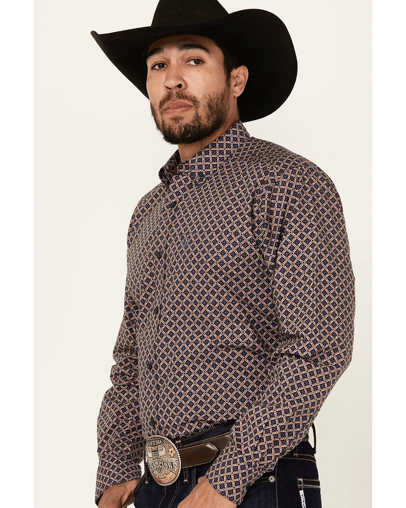 Ariat Men's Crawford Medallion Print Long Sleeve Button-Down Western Shirt