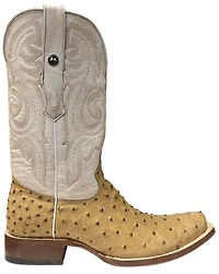 Tanner Mark Men's Ostrich Print Western Boots - Square Toe