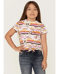 Shyanne Girls' Southwestern Print Knit Tie Top