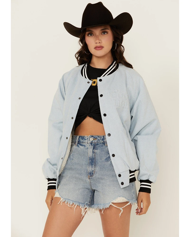The Laundry Room Women's Denim Coors Ghost Stadium Bomber Jacket