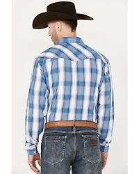 Cowboy Hardware Men's Hombre Plaid Print Long Sleeve Pearl Snap Western Shirt