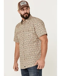 Moonshine Spirit Men's Vinyl Printed Short Sleeve Snap Western Shirt
