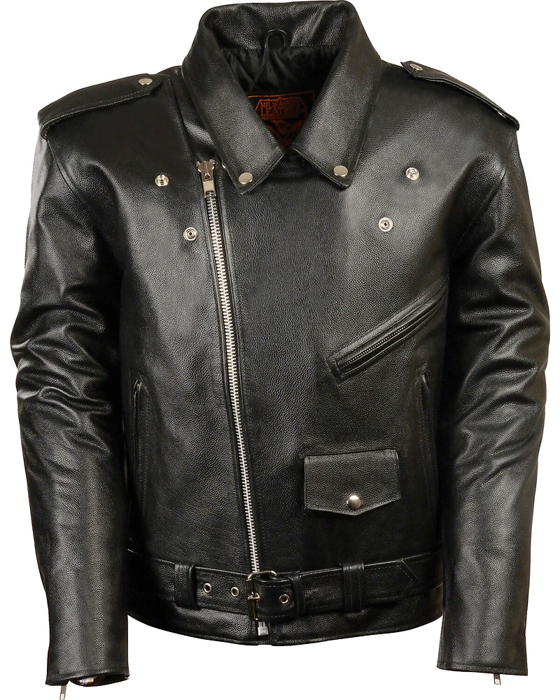 Milwaukee Leather Men's Classic Police Style M/C Jacket - Big 4X