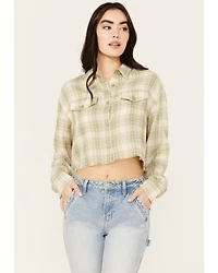 Cleo + Wolf Women's Long Sleeve Cropped Shirt
